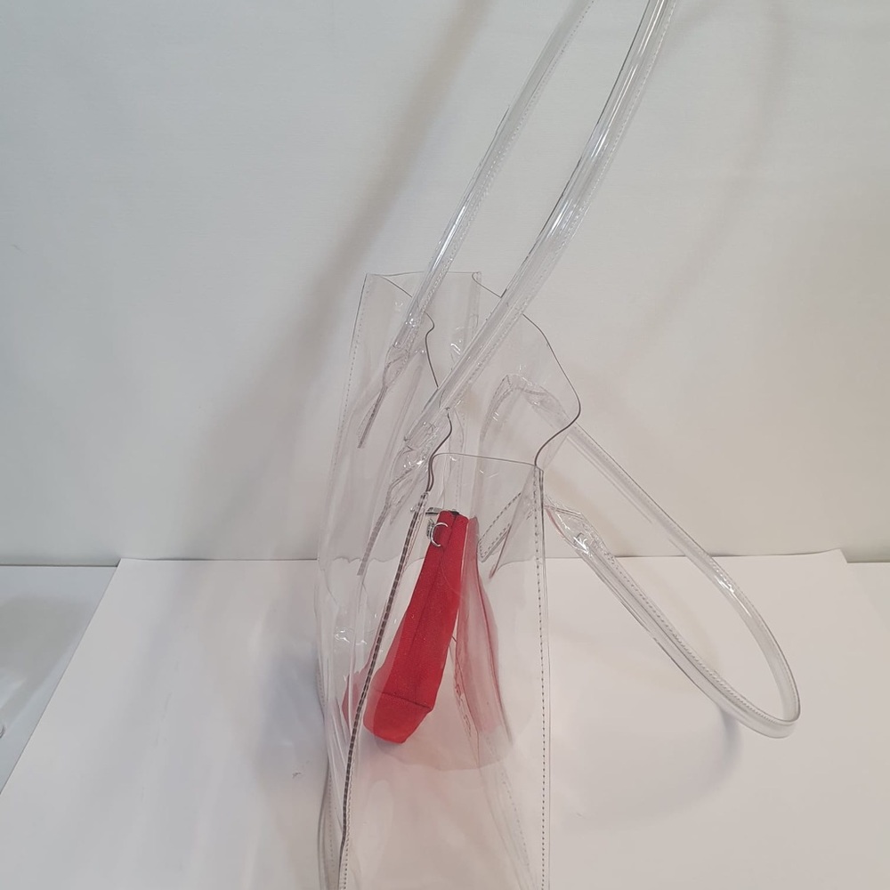 Bcbgeneration Transparent Tote With Red Pouch - image 3